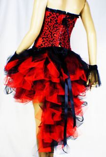 Burlesque Moulin Rouge Red Black Show Costume Dress Up TuTU Skirt 