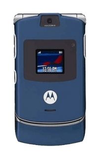 NEW MOTOROLA RAZR V3 BLUE UNLOCKED GSM CELLULAR PHONE