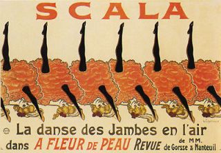   DANCING MOULIN ROUGE PARIS FRENCH FRANCE VINTAGE POSTER REPRO SMALL