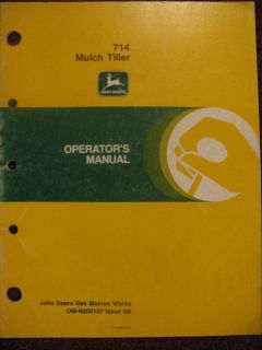 John Deere 714 Mulch Tiller Operator Manual G8