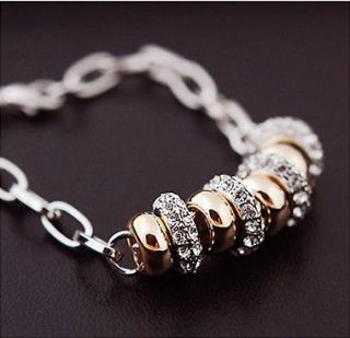 Shining Swarovski Crystal Bracelet/18k Platinum Plated/Pandora Beads