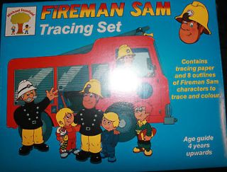FIREMAN SAM Tracing Set Original Vintage Series from the UK 1988 New 