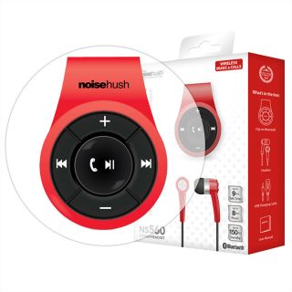 NEW NOISEHUSH NS560 RED CLIP ON BLUETOOTH WIRELESS HEADSET FOR ALL 