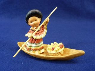 Enesco Friends Of A Feather Miniature Mini Figurine Southeast Canoe 
