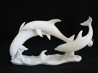 Kaiser W. Gawantka TRIPLE PORPOISE GROUP Dolphins Porcelain Sculpture 
