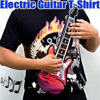   With Amp M X XL Size Playable Rock Electronic Guitar T Shirt Amplifier