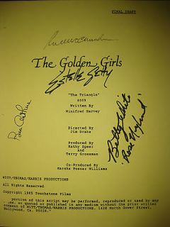 The Golden Girls Signed TV Script Betty White Bea Arthur Rue 