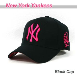 Black New York Yankees Baseball Cap Cherry Pink Logo NY10 One size 