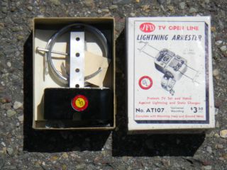Vintage JFD AT107 Lightning Arrester   Protects TV Sets