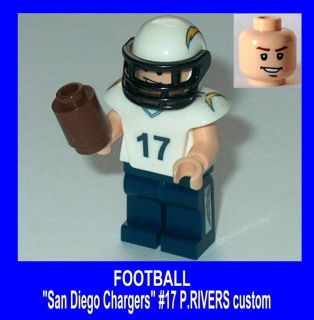 NFL FOOTBALL Lego San Diego Chargers #17 Jersey (P. Rivers) NEW custom 