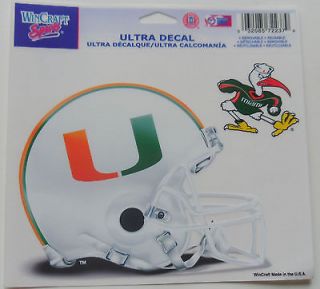   of Miami Hurricanes Window Cling Sticker Decal NCAA college football