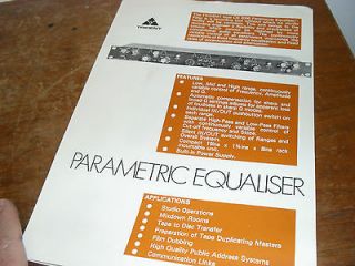 RARE Trident CB 9066 Discrete Parametric Equalizer Brochure 1978 