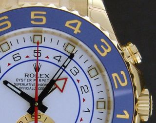 2012 ROLEX Mens NEVER WORN 18kt Gold 44mm YachtMaster II White 116688 