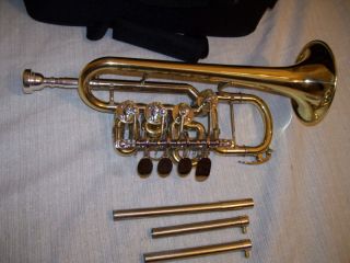 Rotary Valve Piccolo Trumpet, with case and mouthpiece, New