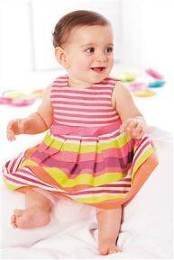 Next new baby girls stripe prom dress lined with net 0 3 6 9 12 months