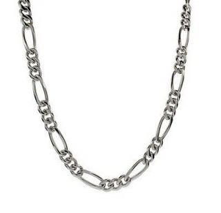   Stainless Steel 7.0mm Figaro Chain Link Bling Necklace 22 Inch C8