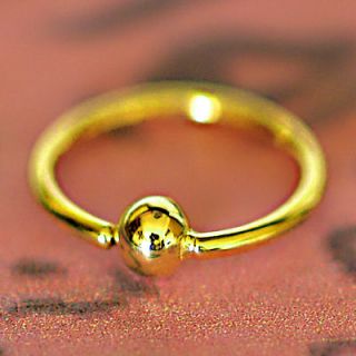 18ga Solid 18karat Gold Nose or Lip Bead Ring