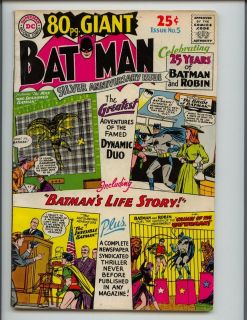   BATMAN 1964 GIANT SIZE, BATMANS LIFE STORY CATWOMAN, 25th ANN