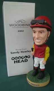 SIGNED 2X SANDY HAWLEY BOBBLEHEAD WOODBINE RACE COURSE HORSE RACING 