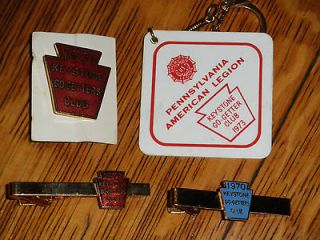 American Legion  Keystone Go Getters club memorabilia 1970s pin,tie 