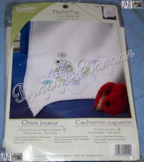 Bucilla “PLAYFUL PUP” Baby Fleece Blanket Kit