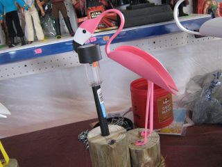 PVC BIRD, FLAMINGO, WITH SOLAR LIGHT AND STAND, YARD DECORATION, LAWN 