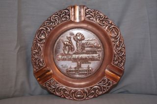 Wonderful Wyoming State Copper Ashtray ~ Made in Japan Old Faithful 