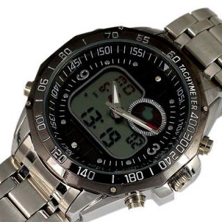   SOLAR CHRONOGRAPH ANALOGUE DIGITAL HOURS DATE MED LCD MEN WATCH M91F B