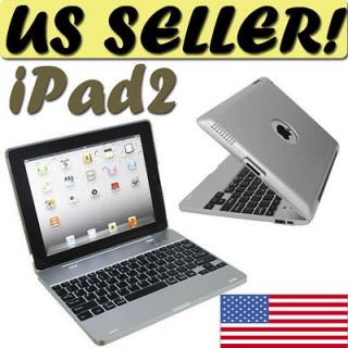 iPad 2 Become Notebook Folio Tablet Wireless Bluetooth Keyboard Case 