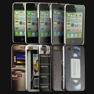 5Pcs Unique Design Back Skin Case Cover For Apple iPhone 4G 4GS.HP1