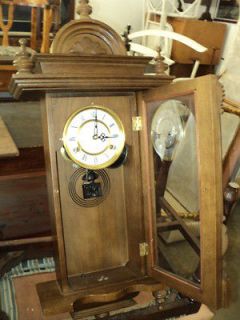 31 Day Wall Clock Wind Up Spring Missing Key And Pendulum Estate Find