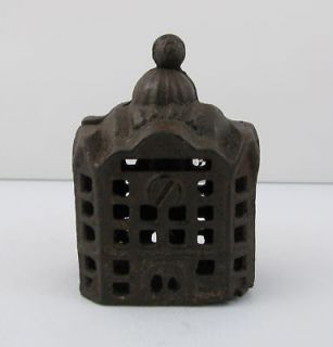 Antique Domed Bank Building Cast Iron Coin BANK