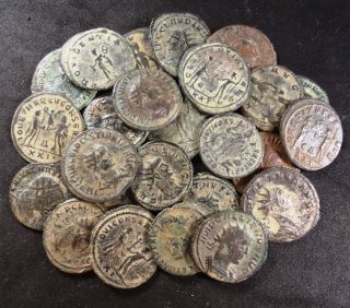 Premium Lot of 5 Uncleaned Roman Antoninianus Coins AE2, Billon 