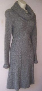 Antonio Melani Chole Gray Wool Turtle Neck Long Sleeve Sweater Dress M 