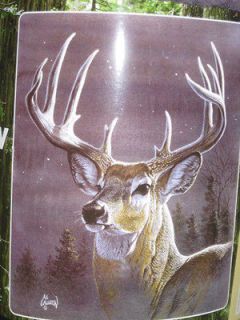   Royal Plush Raschel Large Whitetail Buck Throw 50 X 60 Deer Antlers