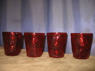 VINTAGE MID CENTURY BLENKO DEEP RUBY RED TUMBLER GLASS GLASSES 