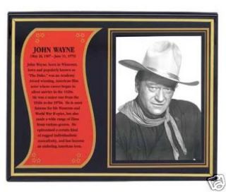 John Wayne Biography/Hist​ory Plaque*10 Frame*NEW