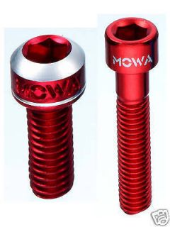 MOWA BOTTLE CAGE BOLTS & HEADSET STAR NUT/5PCS/RED