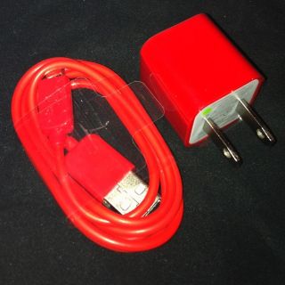 Nook USB AC Wall Charger 3 Foot Color Cable Touch Tablet Classic Red 