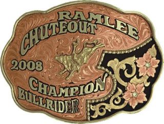   Made You Clint Mortenson Rodeo Trophy Belt Awards Buckle Copper Silver