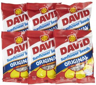 David Sunflower Seeds 1.75oz 3 or 6 Packs Original All Natural 