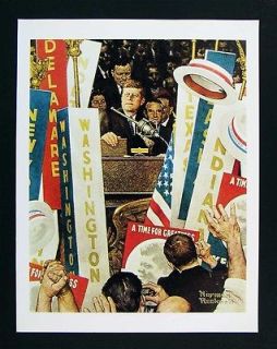 Norman Rockwell Print   A Time for Greatness   JF Kennedy Democratic 