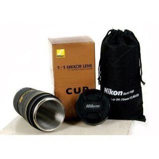 Nikon Lens 11 AF S 24 70mm f/2.8 Stainless Coffee Cup Mug with Pouch 