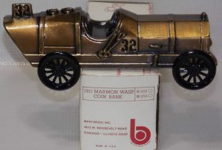   Vintage 1974 Banthrico 1911 Marmon Wasp Racer #32 Race Car Coin Bank