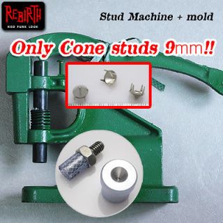 machine + mold for cone studs 9mm, setter setting press