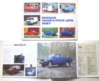 Nissan Sunny Van Vanette Urvan Trade Pick Up Cabstar 1987 Original UK 