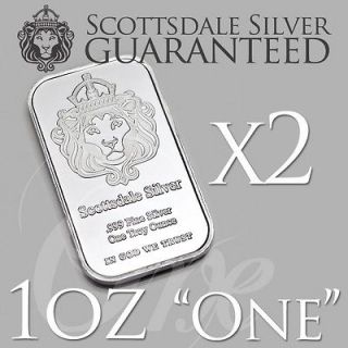 Troy Oz One Silver Bar by Scottsdale Silver .999 Pure