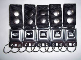 Key Chain Seat Belt Buckle Ford Mustang Racing Trucks Built Tough Oval