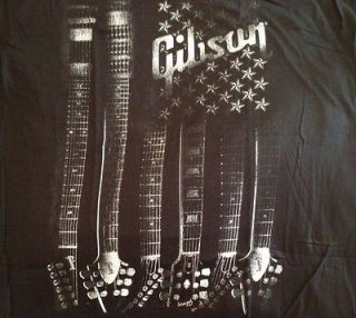 Vintage Gibson Guitar Officially Liscenced T Shirt Patriot Flag Size 
