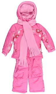 Rothschild Girls Pink & White 3Pc Snow Suit Ski Outfit Size 4 5/6 6X